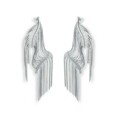 Silver Flow Cascade Earrings