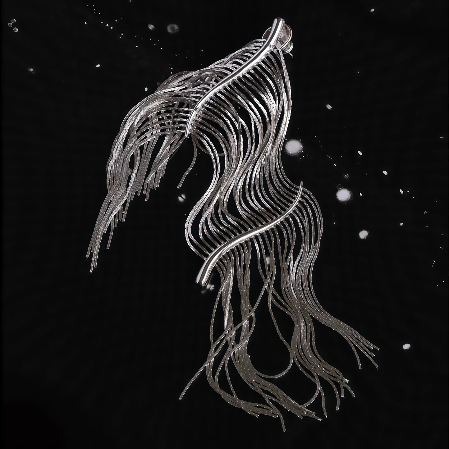 Silver Flow Cascade Earrings