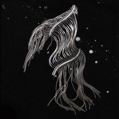 Silver Flow Cascade Earrings