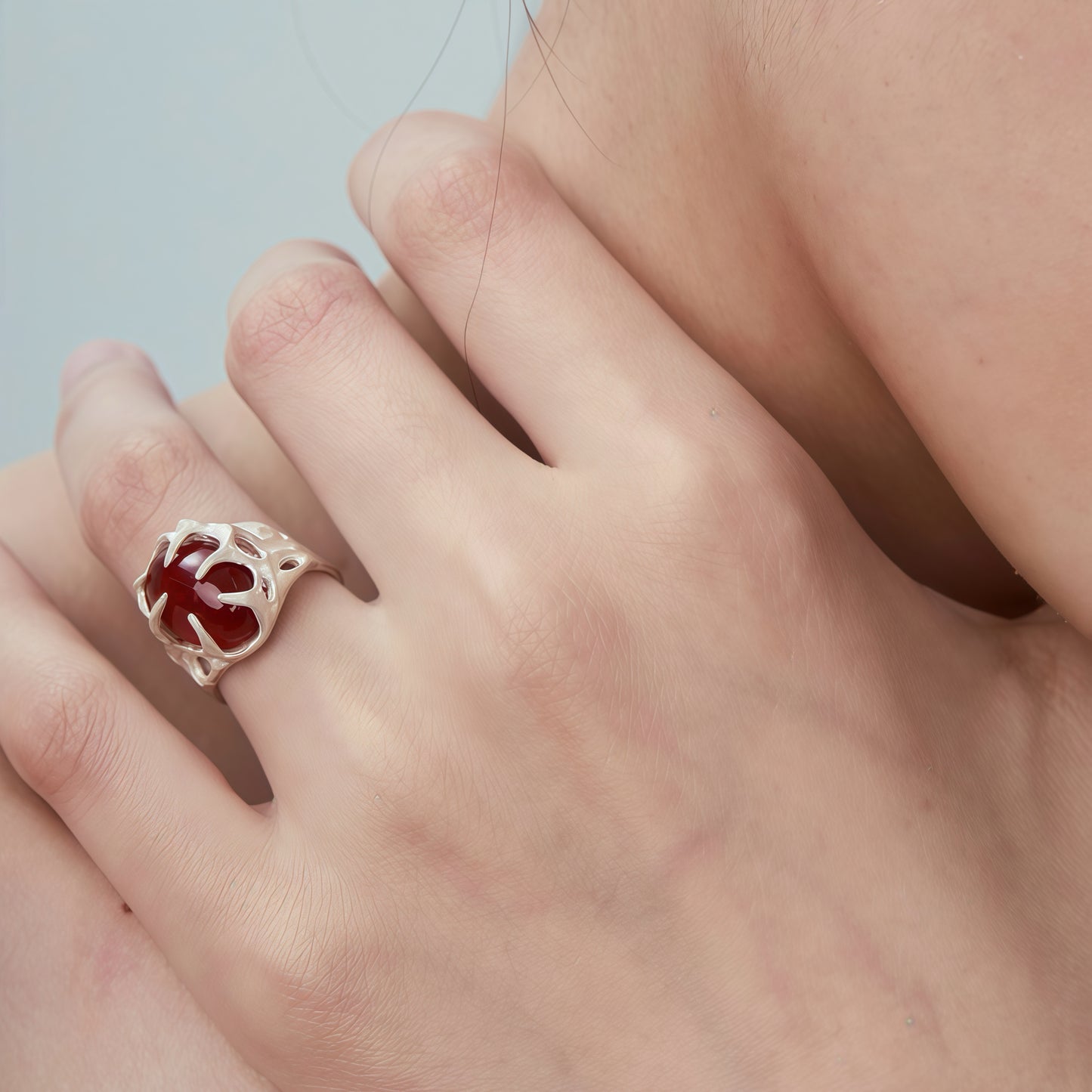Crimson Core Ring – Silver Lava Edition