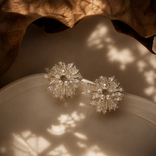 Snowflake Pearl Earrings