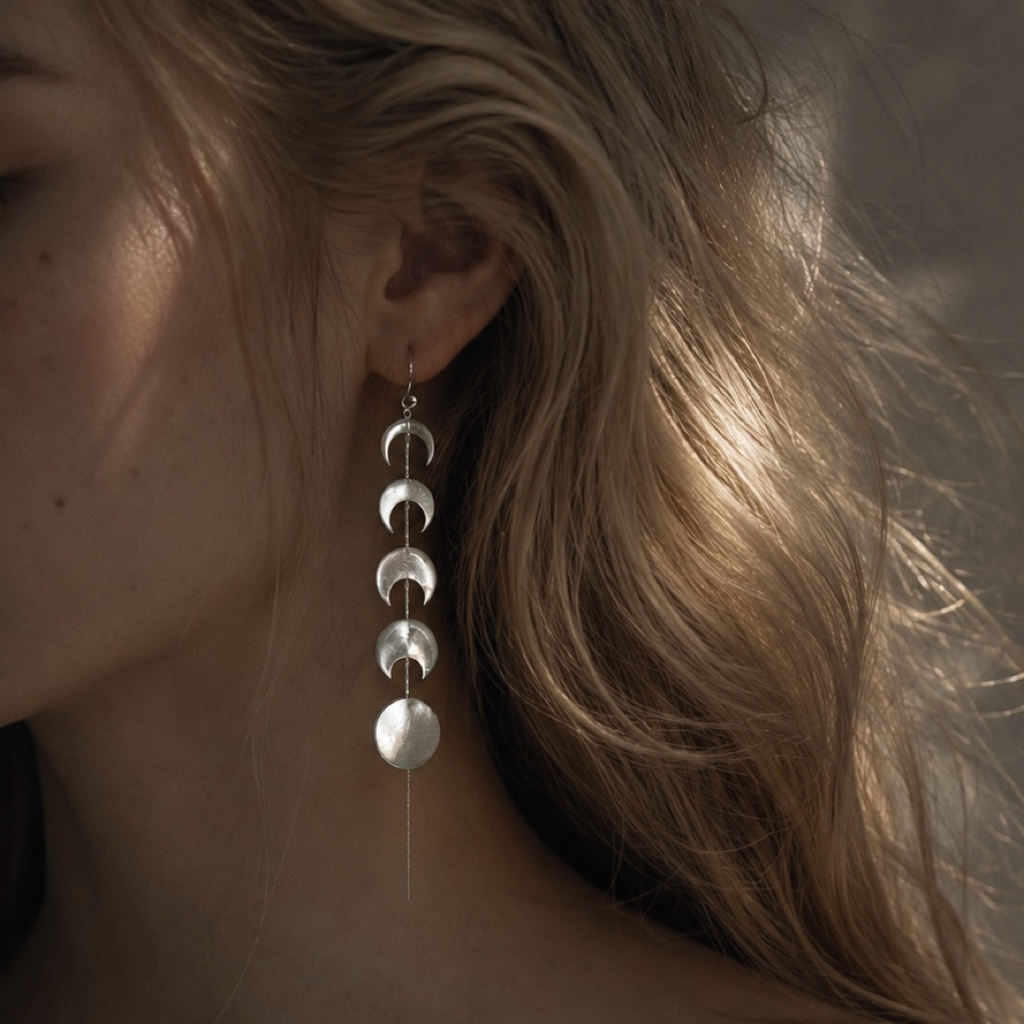 Moon Phase Drop Earrings