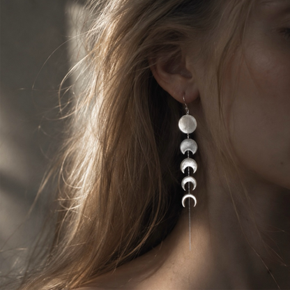 Moon Phase Drop Earrings