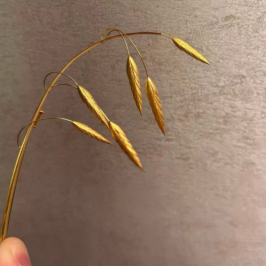 Golden Oat Whisper Brooch - Made to Order (15-Day Craft)