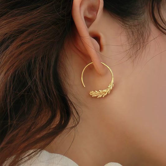 Laurbær Hoop Øreringe