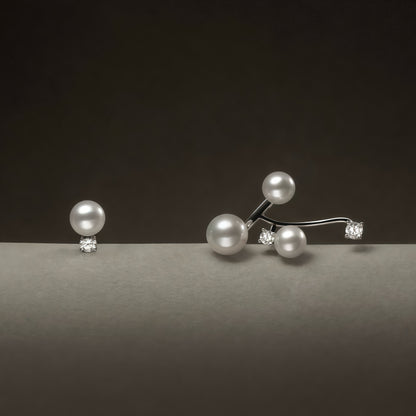Orbiting Pearl Ear-Climber Earrings (2-in-1 Style)