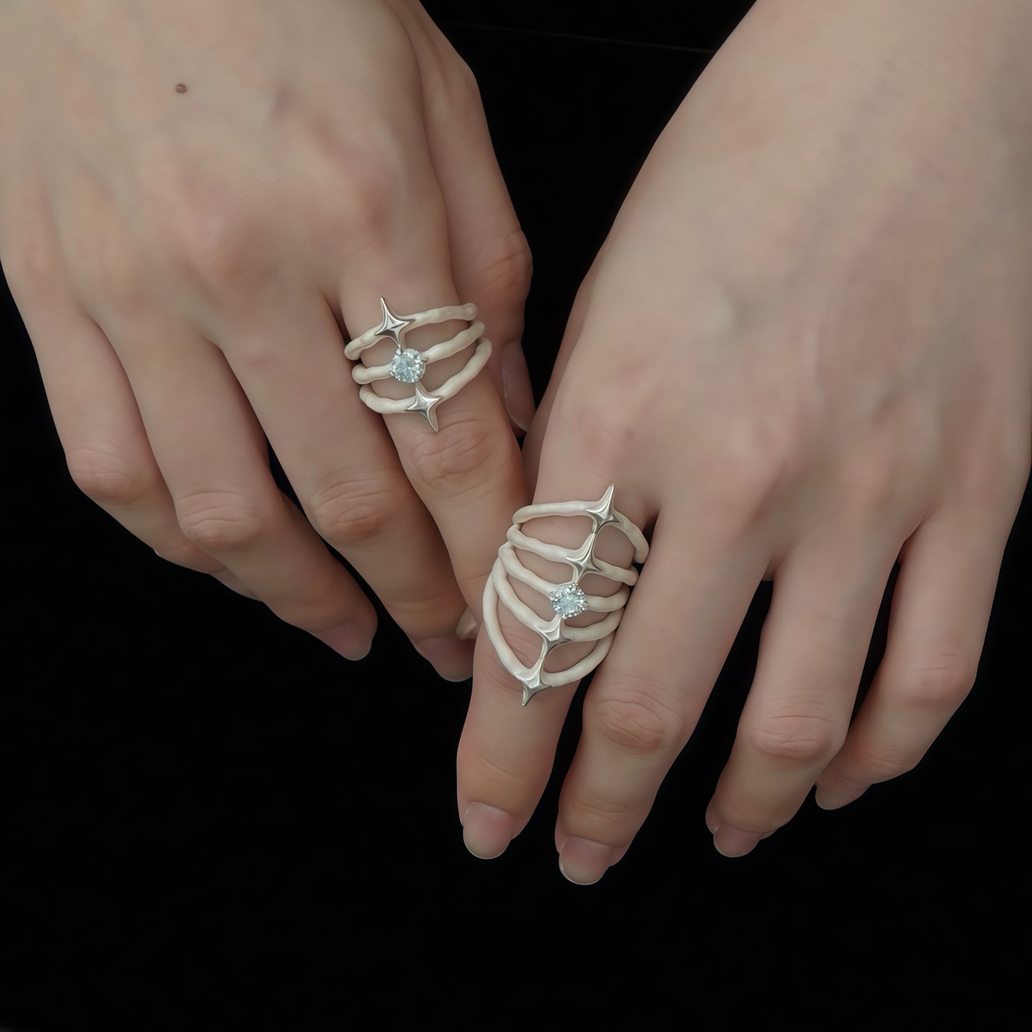 Stellar Spine Ring – Aquatic Blue