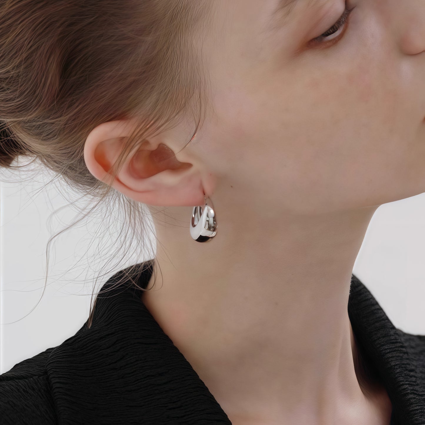 Skulpterade Glansiga Chunky Hoops