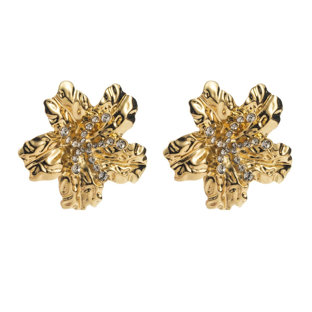 Golden Bloom Statement Earrings
