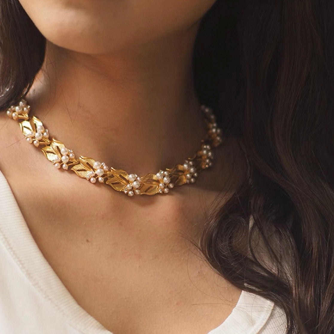 Pearl Leaf Necklace / Bracelet