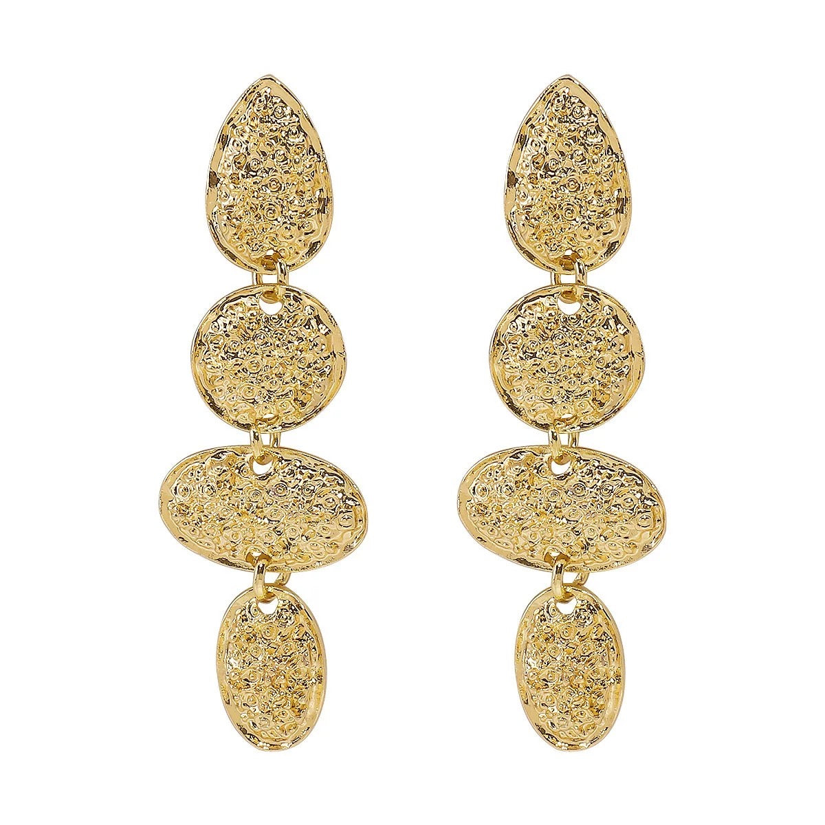 Sunlit Cascade Earrings – Textured Elegance in Motion
