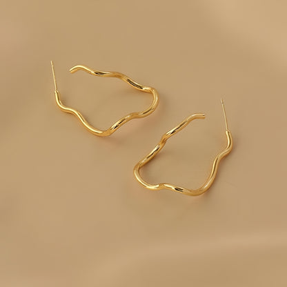 Sculptural Gold Hoop Earrings