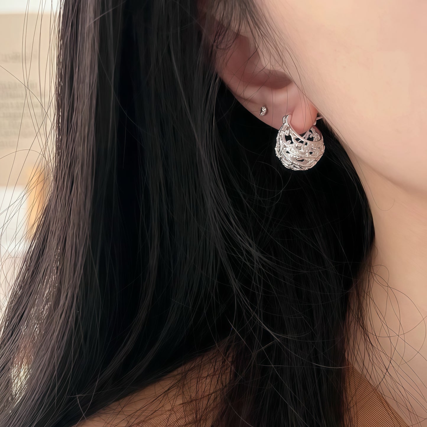 Whispering Vines Hoop Earrings